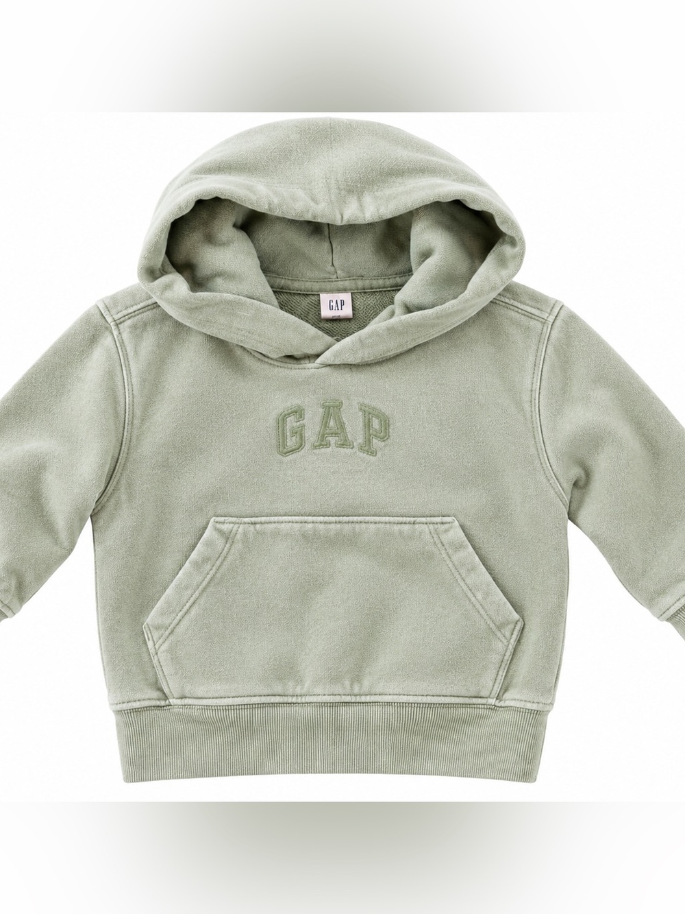 Baby Gap 2Y Sage Green Logo Pullover Hoodie Sweatshirt